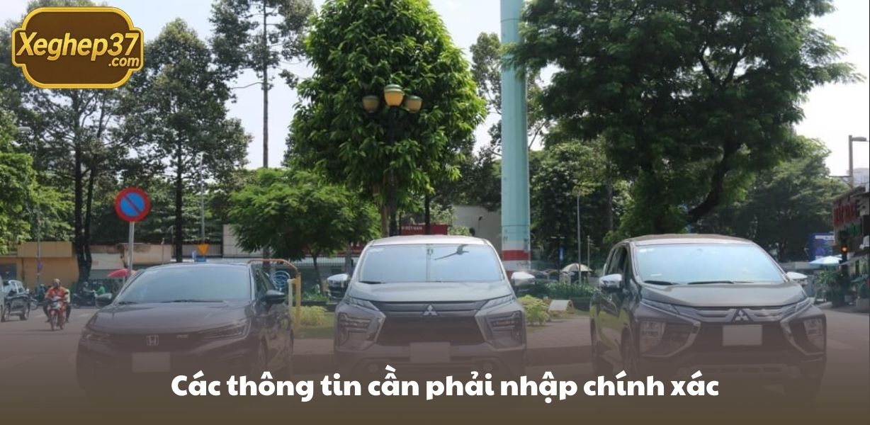 Các thông tin cần phải nhập chính xác
